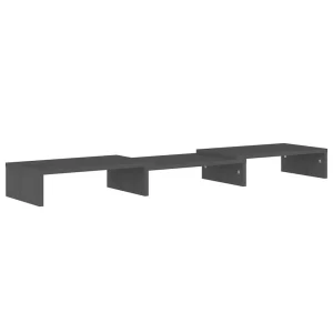 VidaXL Support De Moniteur Gris 80x24x10,5 Cm Bois De Pin Solide 13