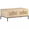 VidaXL Table Basse 90x50x37 Cm Bois De Manguier Et Canne Naturelle 17