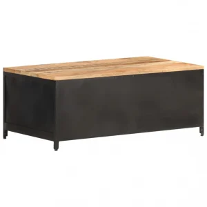 VidaXL Table Basse 90x50x37 Cm Bois Massif De Manguier Brut 15