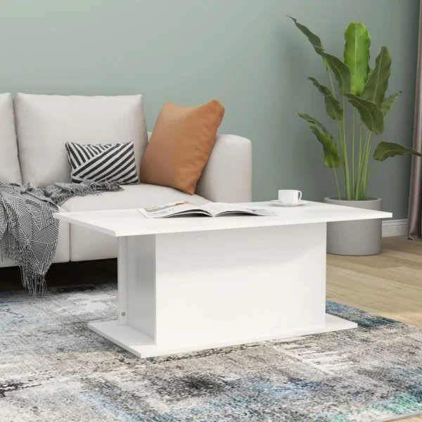 VidaXL Table Basse Blanc 102×55,5×40 Cm Aggloméré 1