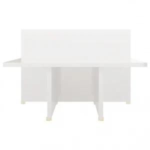 VidaXL Table Basse Blanc Brillant 111,5x50x33 Cm Bois D’ingénierie 15