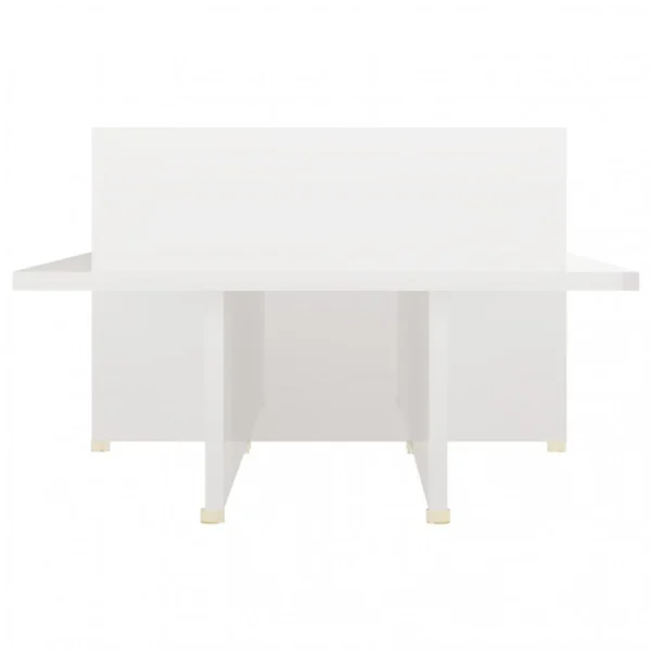 VidaXL Table Basse Blanc Brillant 111,5x50x33 Cm Bois D’ingénierie 6