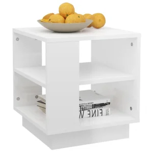 VidaXL Table Basse Blanc Brillant 40x40x43 Cm Bois D’ingénierie 13