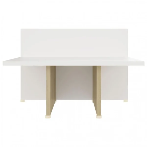 VidaXL Table Basse Chêne Sonoma Blanc 111,5x50x33 Cm Bois D’ingénier… 6