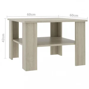 VidaXL Table Basse Chêne Sonoma 60 X 60 X 42 Cm Aggloméré 15