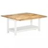 VidaXL Table Basse Extensible Blanc 90x(45-90)x45 Cm Bois De Manguier 17