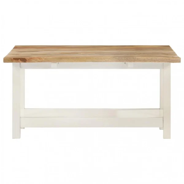 VidaXL Table Basse Extensible Blanc 90x(45-90)x45 Cm Bois De Manguier 3