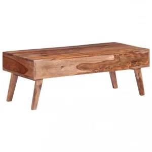 VidaXL Table Basse Gris 110x50x40 Cm Bois Massif 13