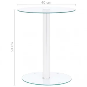 VidaXL Table Basse Transparent 40 Cm Verre Trempé 15