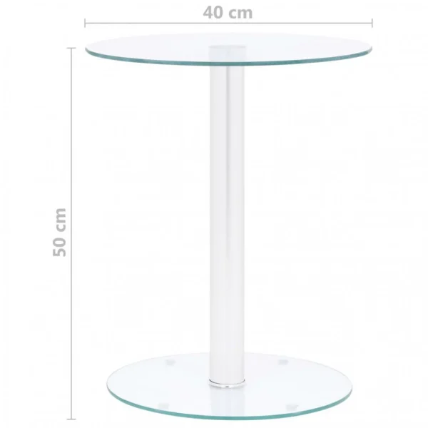 VidaXL Table Basse Transparent 40 Cm Verre Trempé 6