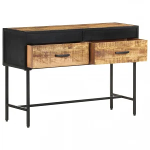 VidaXL Table Console 110x35x75 Cm Bois De Manguier Brut 15