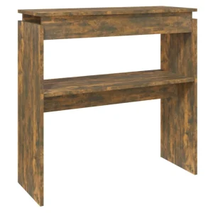 VidaXL Table Console Chêne Fumé 80x30x80 Cm Bois D’ingénierie 9