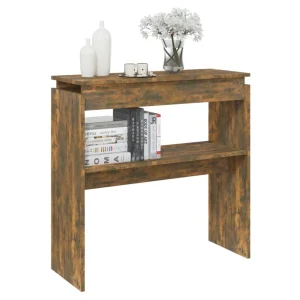 VidaXL Table Console Chêne Fumé 80x30x80 Cm Bois D’ingénierie 15