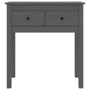 VidaXL Table Console Gris 70x35x75 Cm Bois Massif De Pin 15