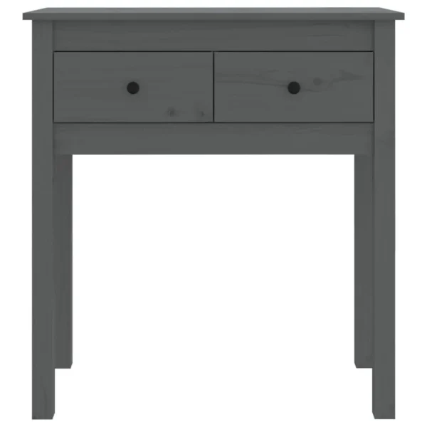 VidaXL Table Console Gris 70x35x75 Cm Bois Massif De Pin 6