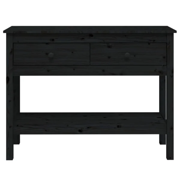 VidaXL Table Console Noir 100x35x75 Cm Bois Massif De Pin 6