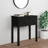 VidaXL Table Console Noir 70x35x75 Cm Bois Massif De Pin 17