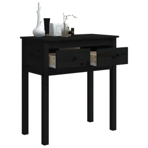 VidaXL Table Console Noir 70x35x75 Cm Bois Massif De Pin 13