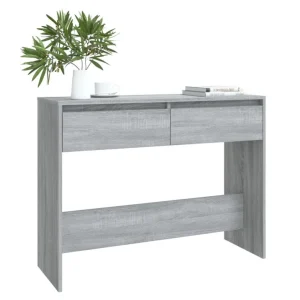 VidaXL Table Console Sonoma Gris 100x35x76,5 Cm Aggloméré 11