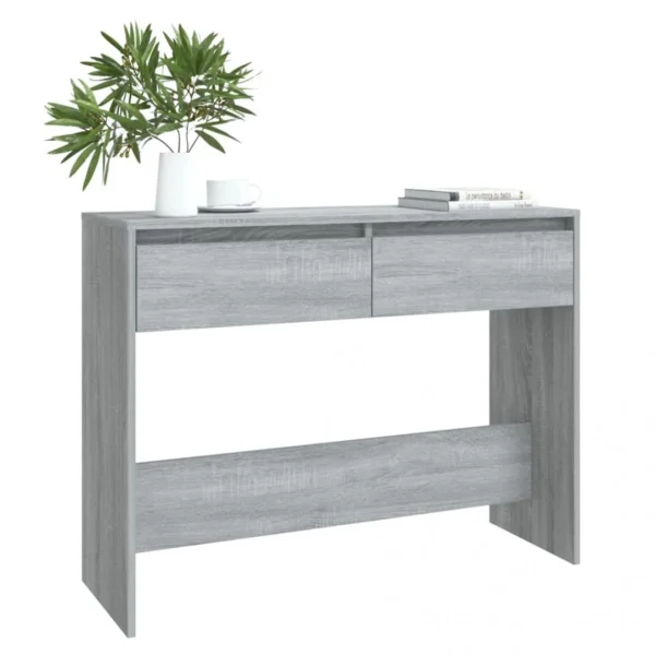 VidaXL Table Console Sonoma Gris 100x35x76,5 Cm Aggloméré 4