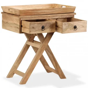 VidaXL Table D’appoint Bois De Manguier Massif 65 X 40 X 76 Cm 13