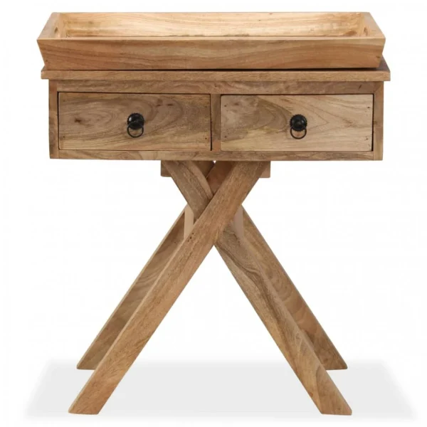 VidaXL Table D’appoint Bois De Manguier Massif 65 X 40 X 76 Cm 6