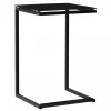 VidaXL Table D’appoint Noir 40x40x60 Cm Verre Trempé 5