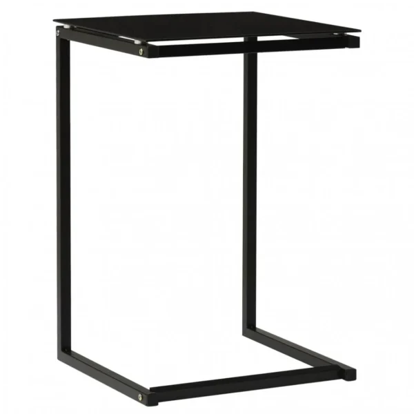 VidaXL Table D’appoint Noir 40x40x60 Cm Verre Trempé 1