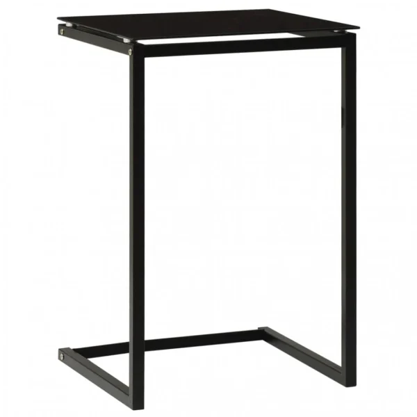 VidaXL Table D’appoint Noir 40x40x60 Cm Verre Trempé 5