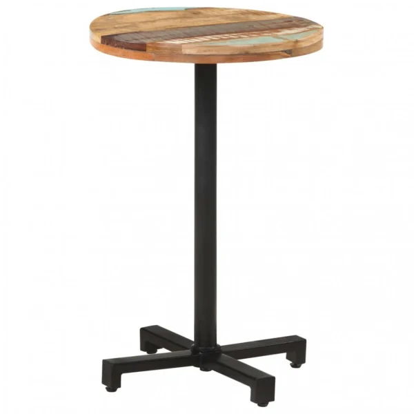 VidaXL Table De Bistro Ronde Ø50×75 Cm Bois De Récupération Massif 1