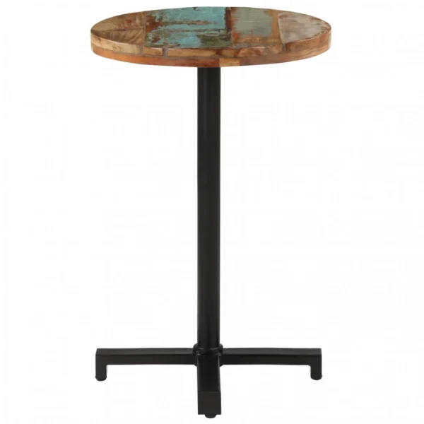 VidaXL Table De Bistro Ronde Ø50×75 Cm Bois De Récupération Massif 3