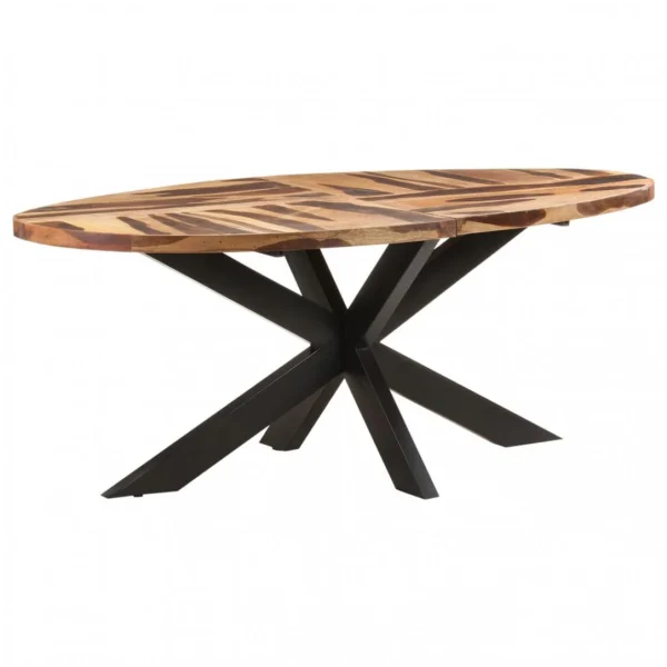 VidaXL Table De Salle à Manger Ovale 200x100x75 Cm Bois D’acacia 1