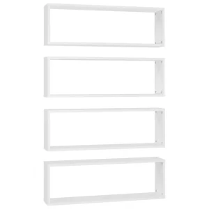 VidaXL Étagères Cube Murales 4 Pcs Blanc 80x15x26,5 Cm Aggloméré 9