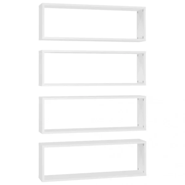 VidaXL Étagères Cube Murales 4 Pcs Blanc 80x15x26,5 Cm Aggloméré 3