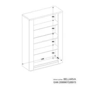 Modern Living Vitrine 2 Portes BELLARIVA Laqué Blanc/ Gris Anthracite 13