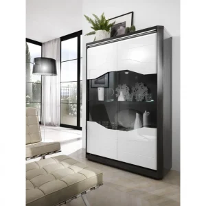 Modern Living Vitrine 2P L.120 MATERA Blanc/imitation Chêne Gris 15