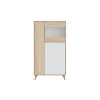 Usinestreet Vitrine LAURA 3 Portes Avec étagères L77 X H142cm – Blanc / Bois 14