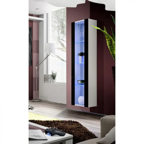 Ac-Deco Vitrine LED Murale Design Fly II 170cm Noir & Blanc 3