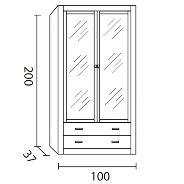 Visiodirect Vitrine Meuble De Rangement 2 Portes en Pin Massif Coloris Cerisier?… 6