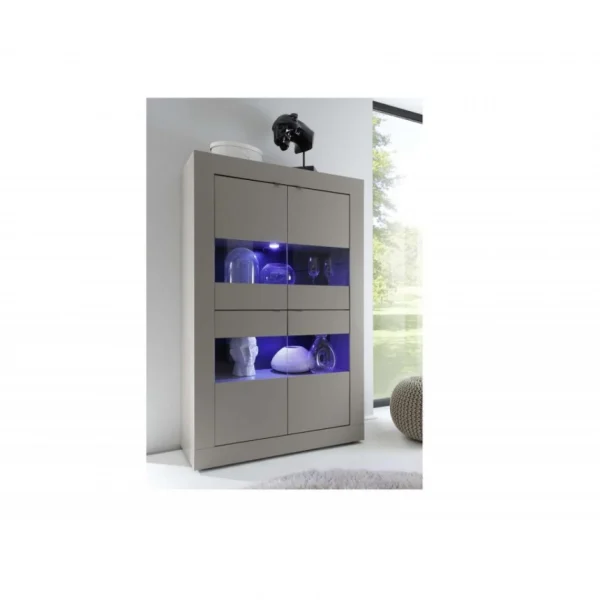 Ac-Deco Vitrine Murale à Poser – Platinium – L 102 X L 43 X H 162 Cm – Gris 1