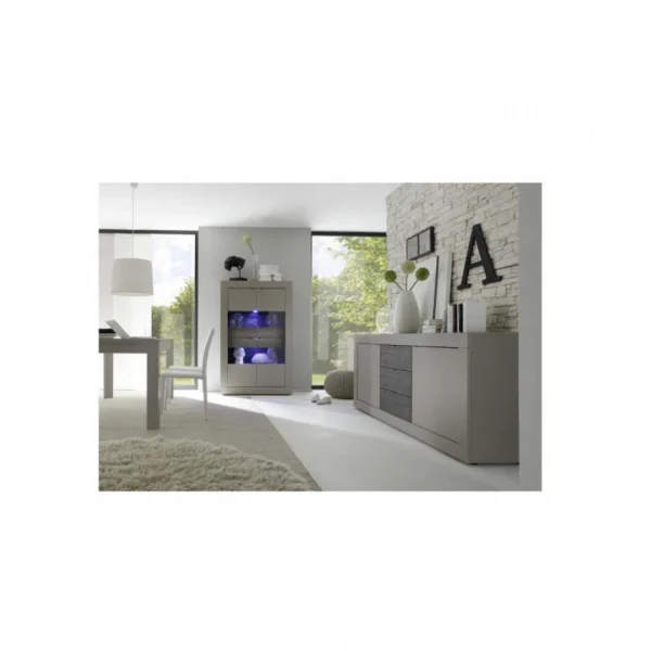 Ac-Deco Vitrine Murale à Poser – Platinium – L 102 X L 43 X H 162 Cm – Gris 3