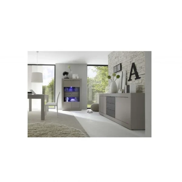 Ac-Deco Vitrine Murale à Poser – Platinium – L 102 X L 43 X H 162 Cm – Gris 4