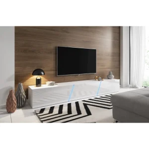 MES VIVALDI Meuble TV – SLANT DOUBLE – 240 Cm – Blanc Mat / Blanc Brillant… 9