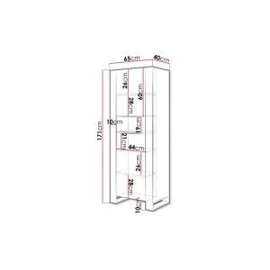 Bestmobilier Willow – Vitrine – Bois Et Gris – 65×171 Cm – Style Industriel 9