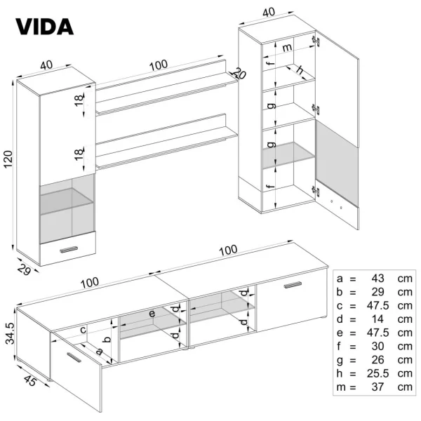 Marque Generique Extreme Furniture Vida Ensemble De Meubles | Ensemble De Meubles De Sa… 4